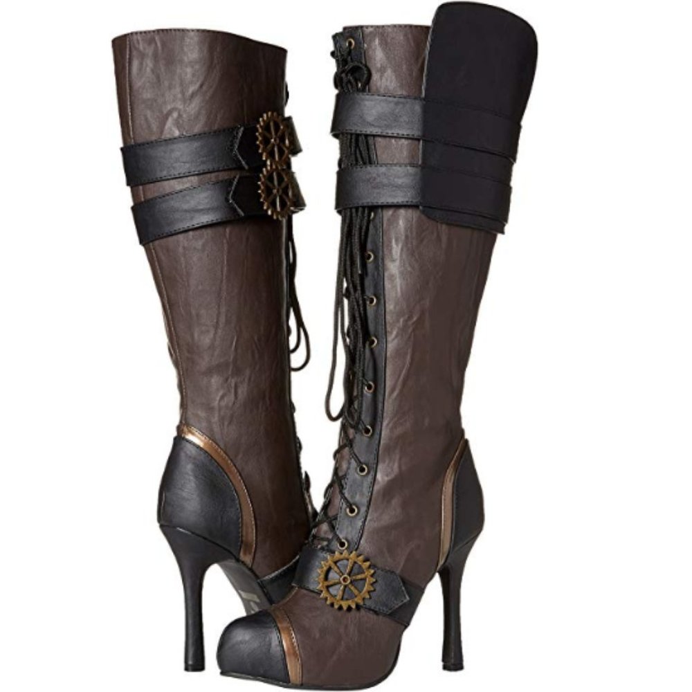 Ellie Steampunk High Heel Boots | Sz 8